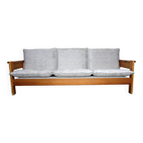 Brutalist pine sofa, 60s/70s