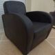 Black grey leather club chair - Very good condition