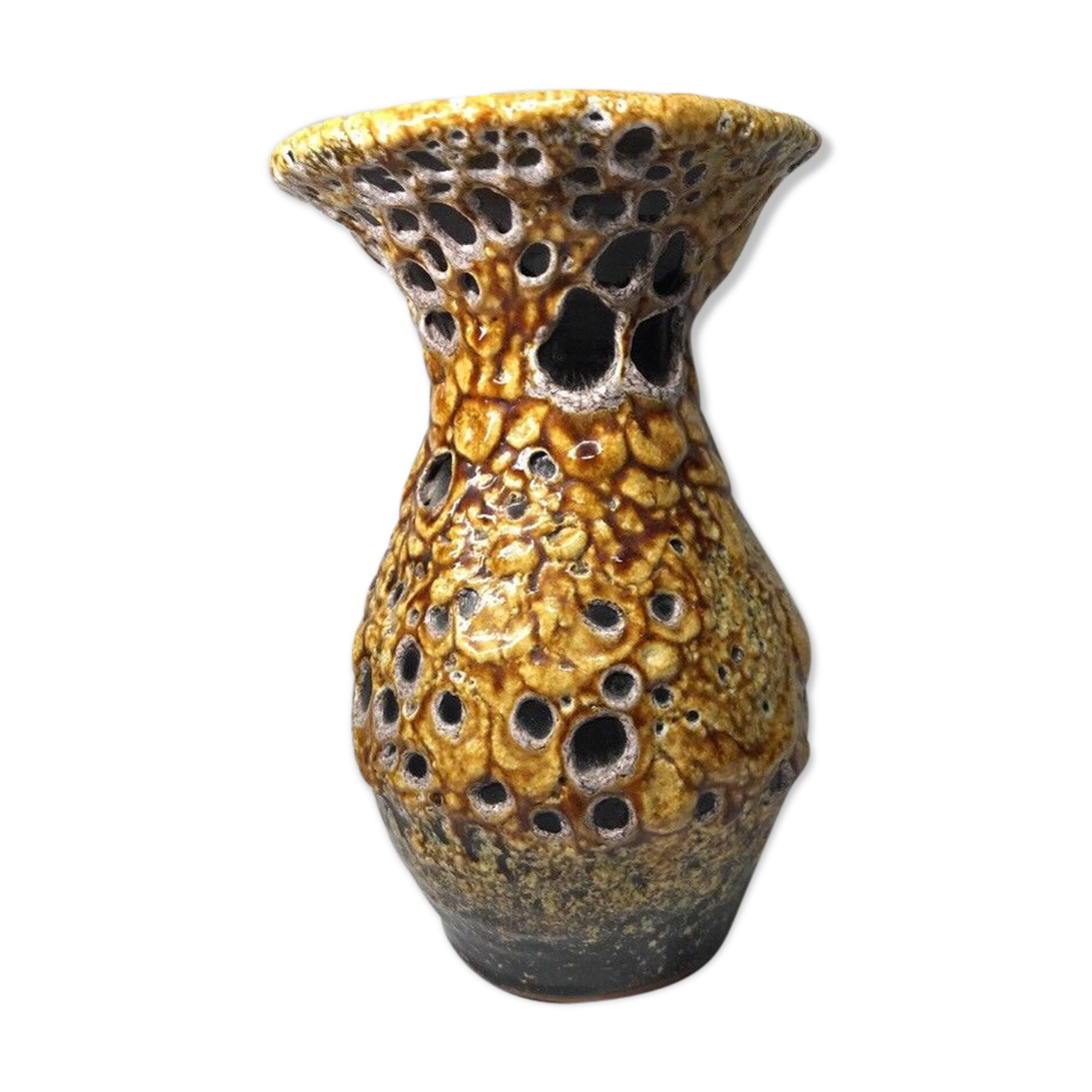 Enamels honey vintage ceramic vase