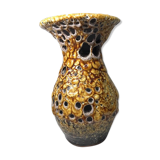 Vase émaux miel vintage en céramique