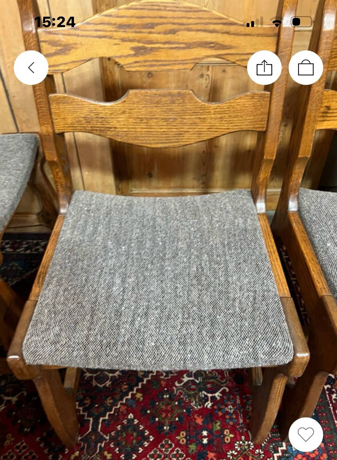 6 Vintage Brutalist Dining Chairs, 1970