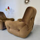 Lot of 2 cosy fabric armchairs, French design, vintage 1970s.