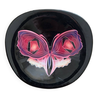 plat en céramique  papillon