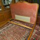 Bed in cherry wood blond carved velvet pink style Louis XV for sleeping 190x140