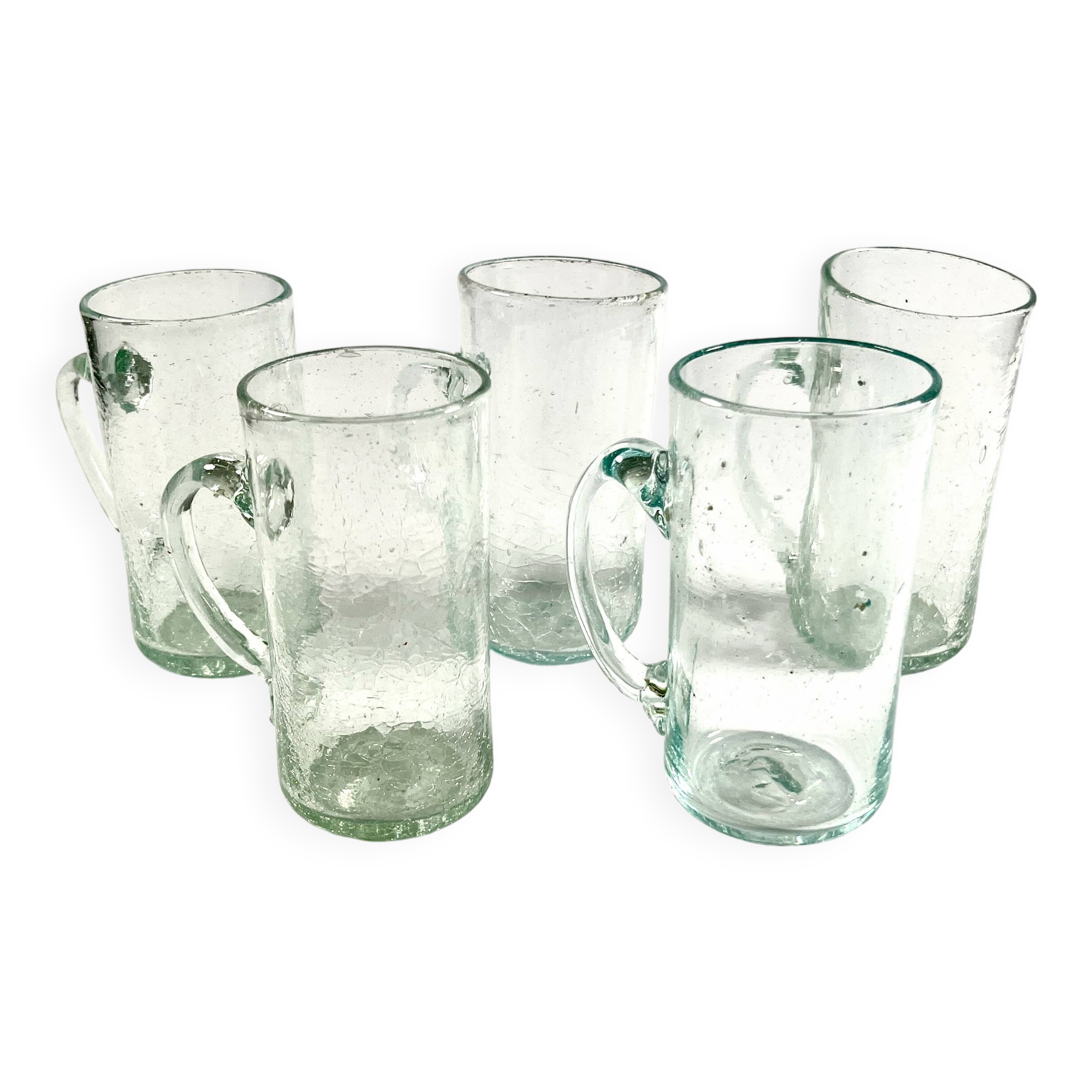 Bubble and crackle glass cups