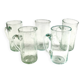 Bubble and crackle glass cups