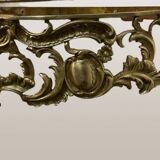 Console murale en bronze et miroir, années 60. Lot de 2