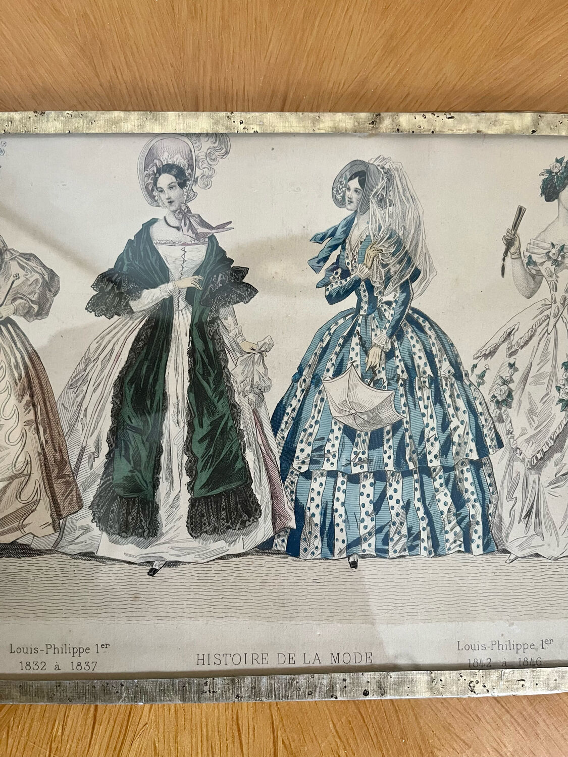 Framed antique print "History of Fashion"