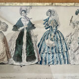 Framed antique print "History of Fashion"