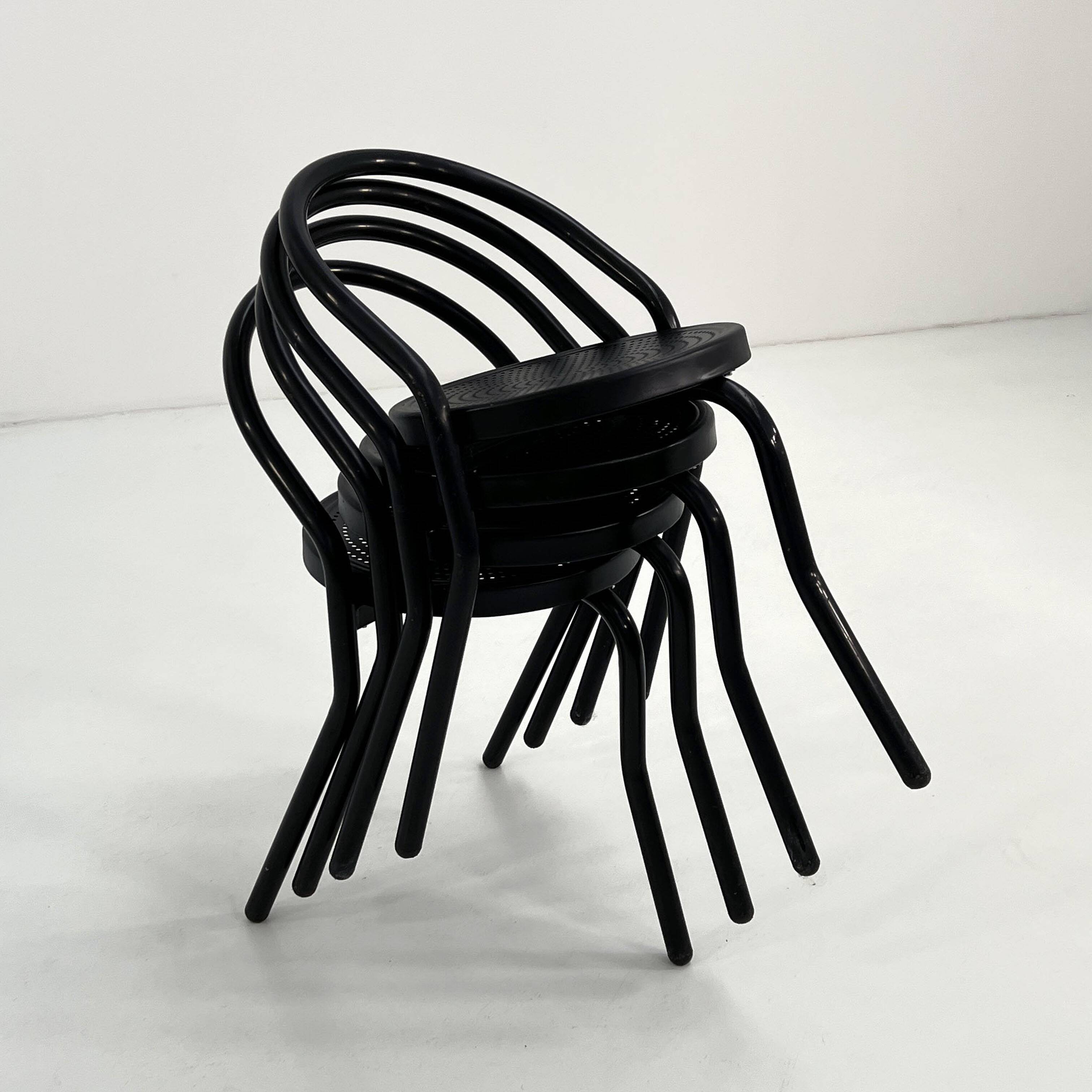 4 chaises postmodernes en métal, 1980
