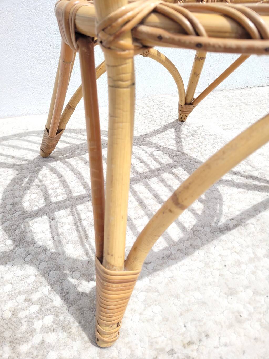 Small vintage rattan children's armchair