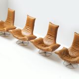Wammes  cognac leather lounge chairs by Gerard Van Den Berg  for Montis 1978