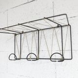 Black steel coat rack and scoubidou wire 1960