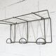 Black steel coat rack and scoubidou wire 1960