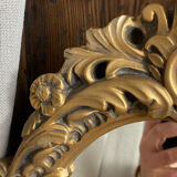 Rococo style mirror in wood and gilded stucco