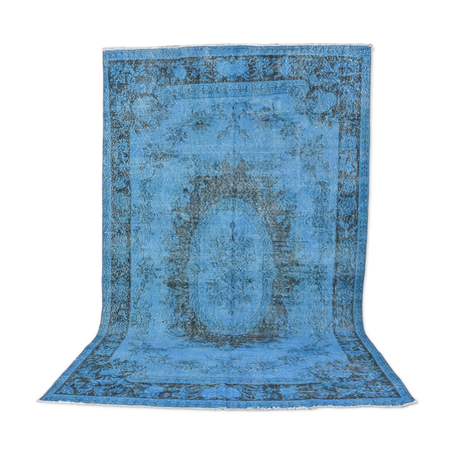 Blue Vintage Anatolian Floral Rug sku 2350