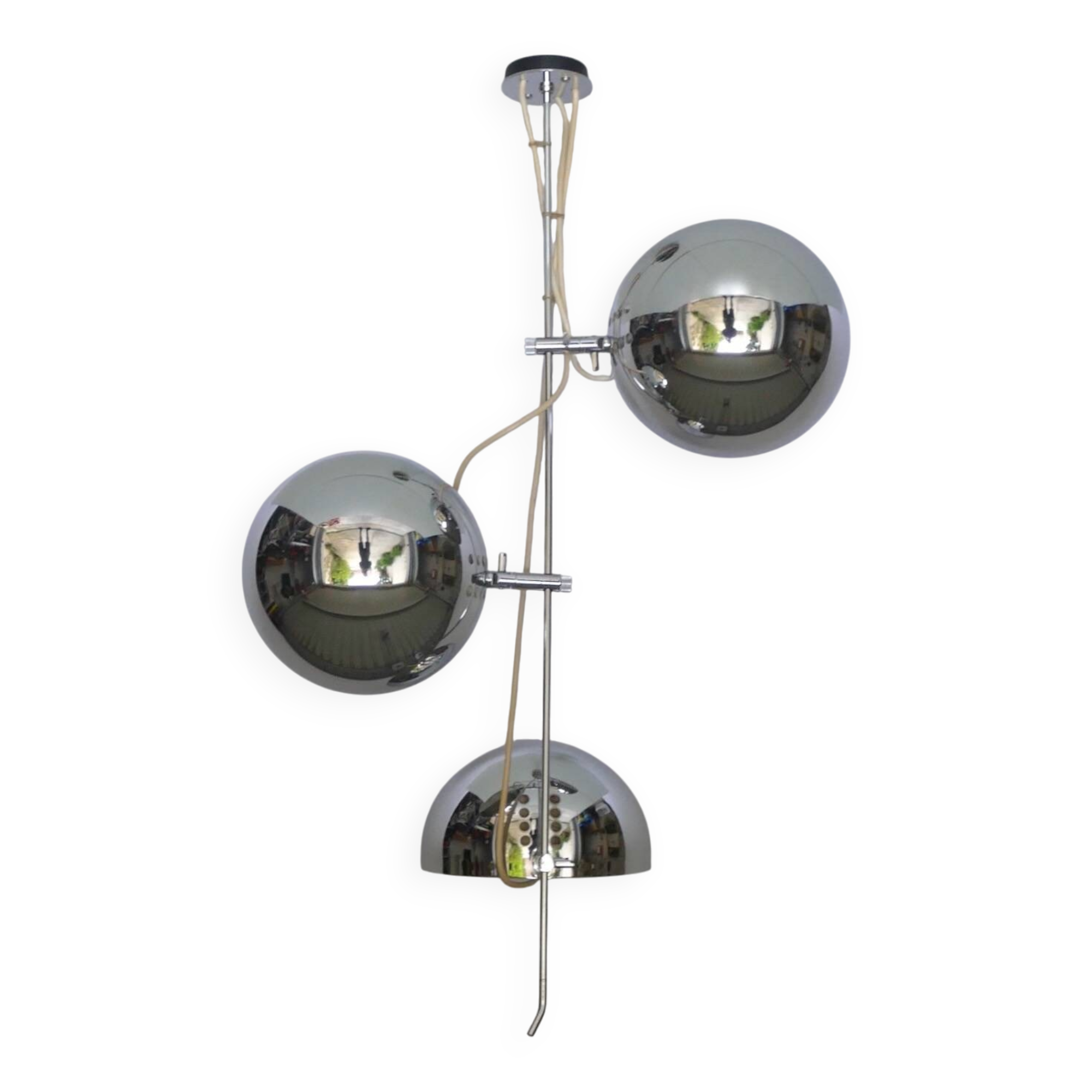 Rare A25 Alain Richard pendant light, Disderot edition, 1960