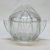 Art deco sugar bowl in molded pressed glass