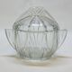 Art deco sugar bowl in molded pressed glass