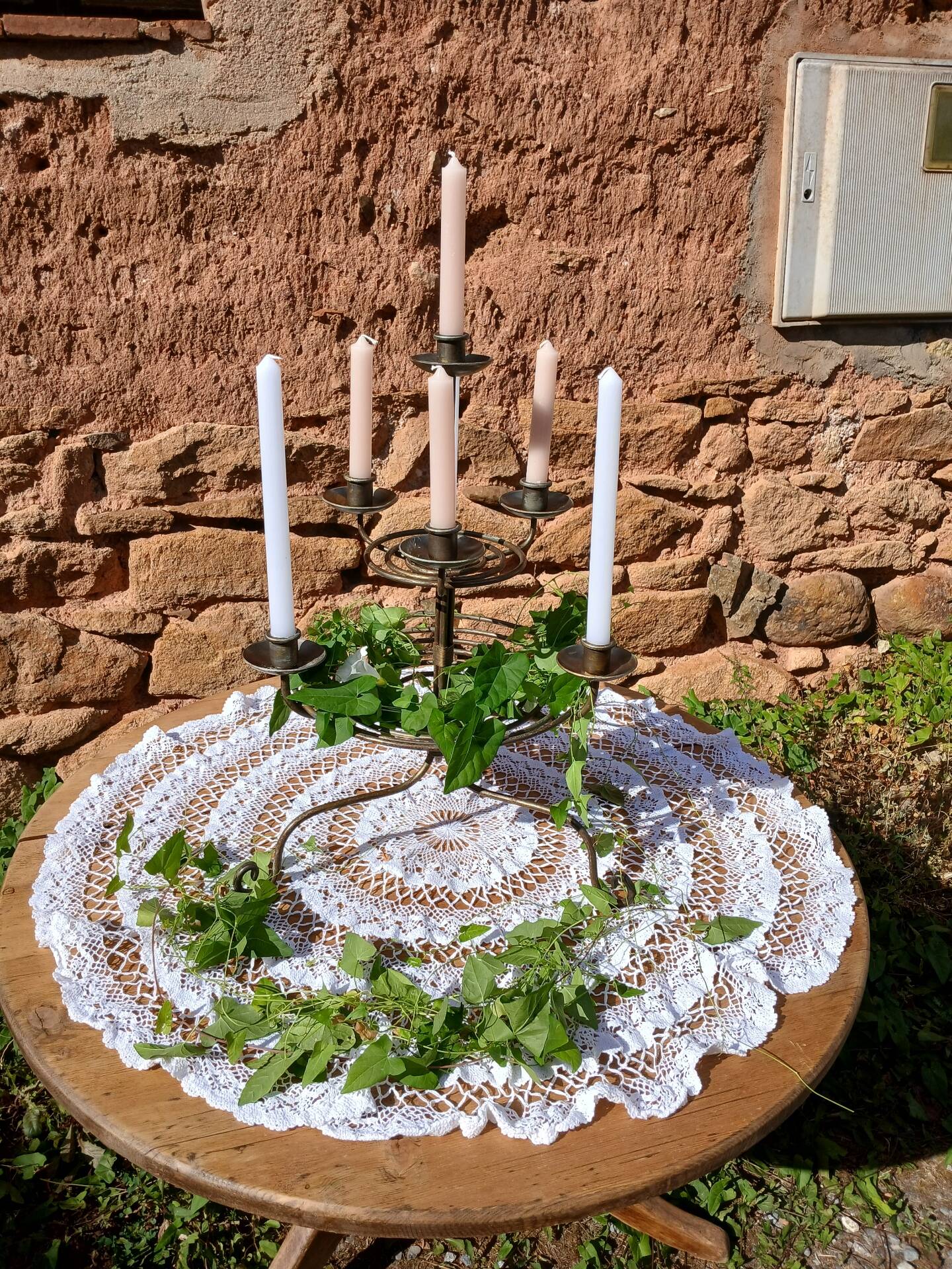 Wrought iron chandelier with 7 candles