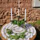 Wrought iron chandelier with 7 candles