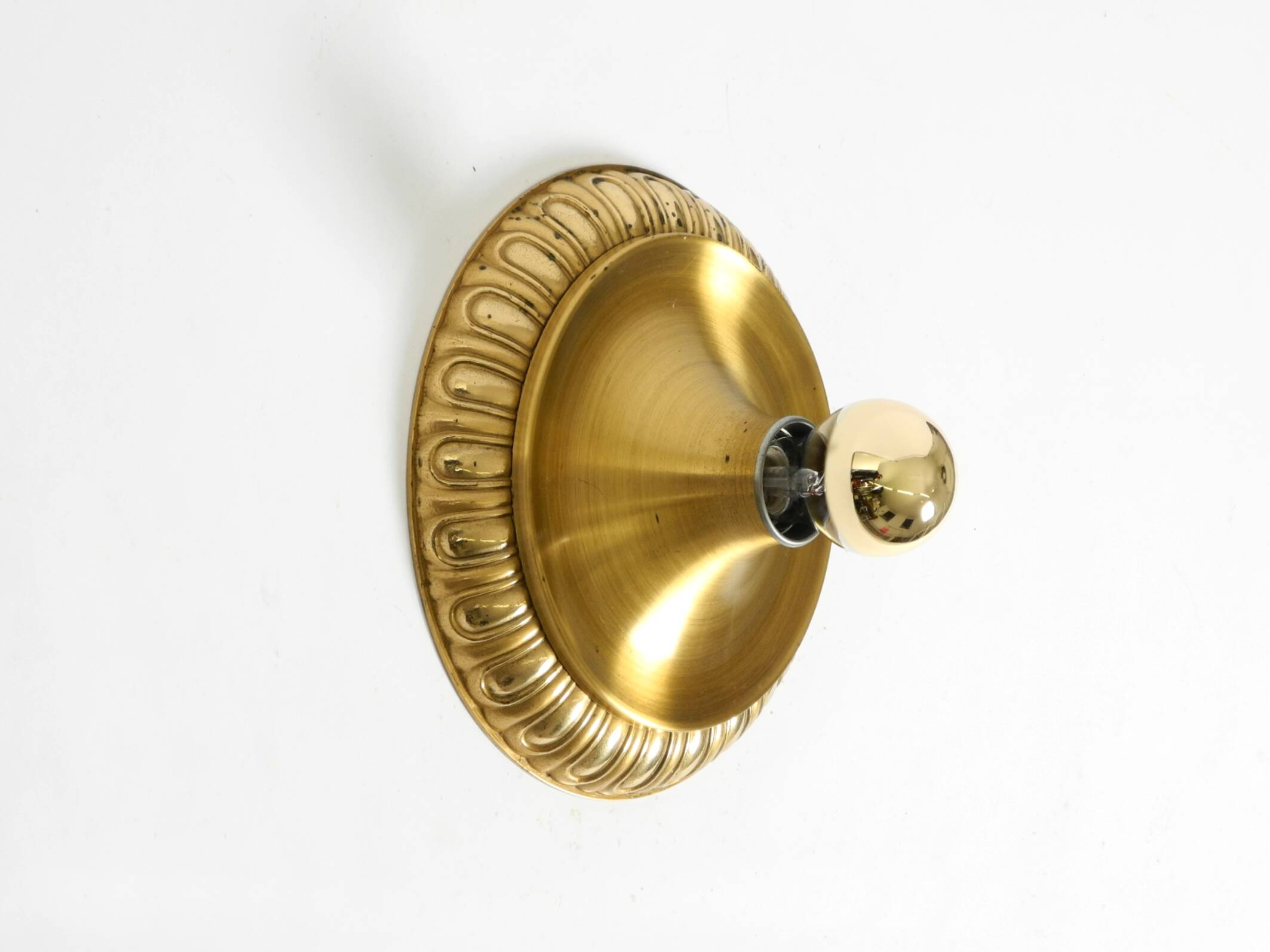 1960's Space Age Pop Art  brass and metal wall or ceiling lamp by Sölken