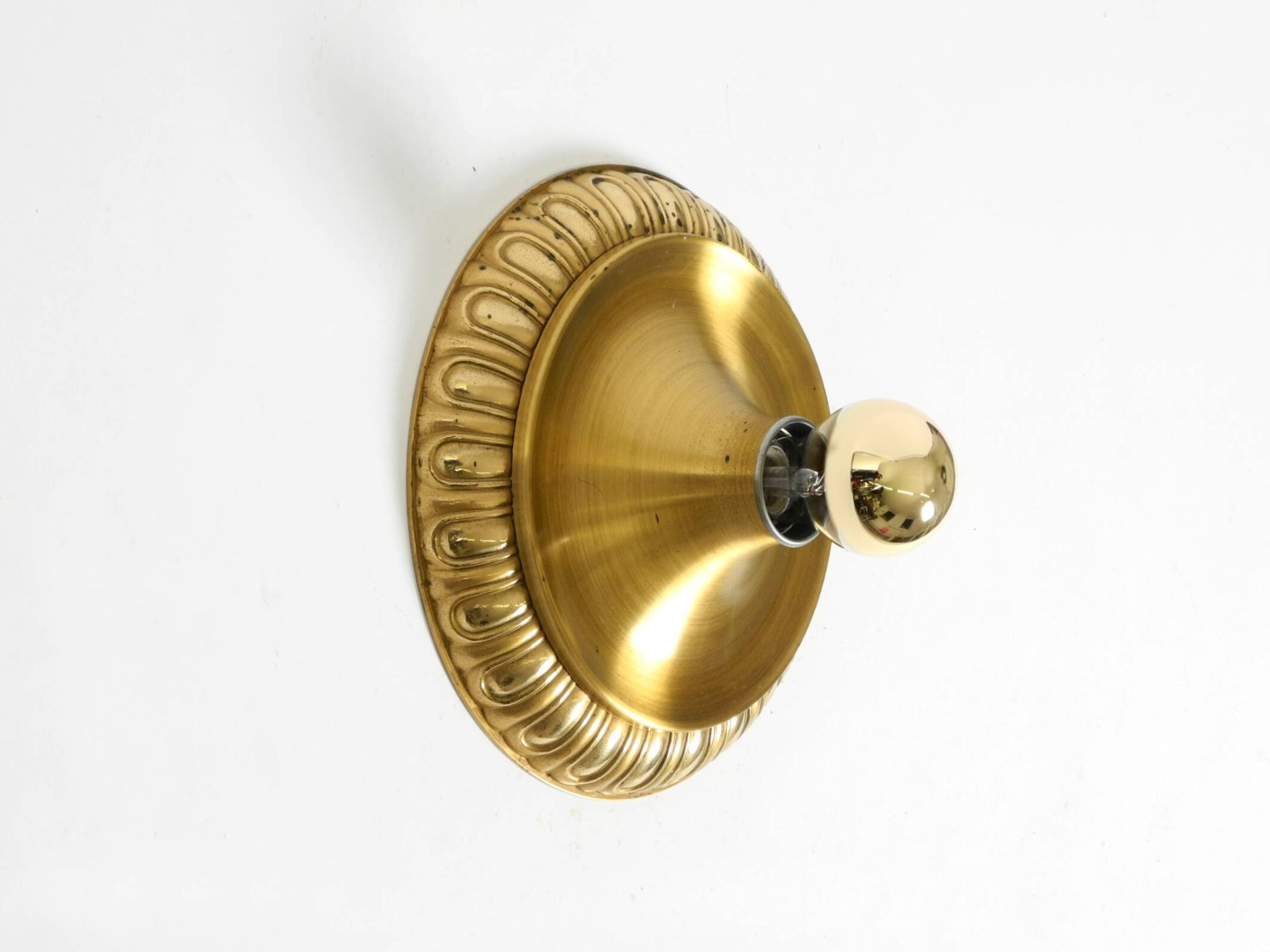 1960's Space Age Pop Art  brass and metal wall or ceiling lamp by Sölken