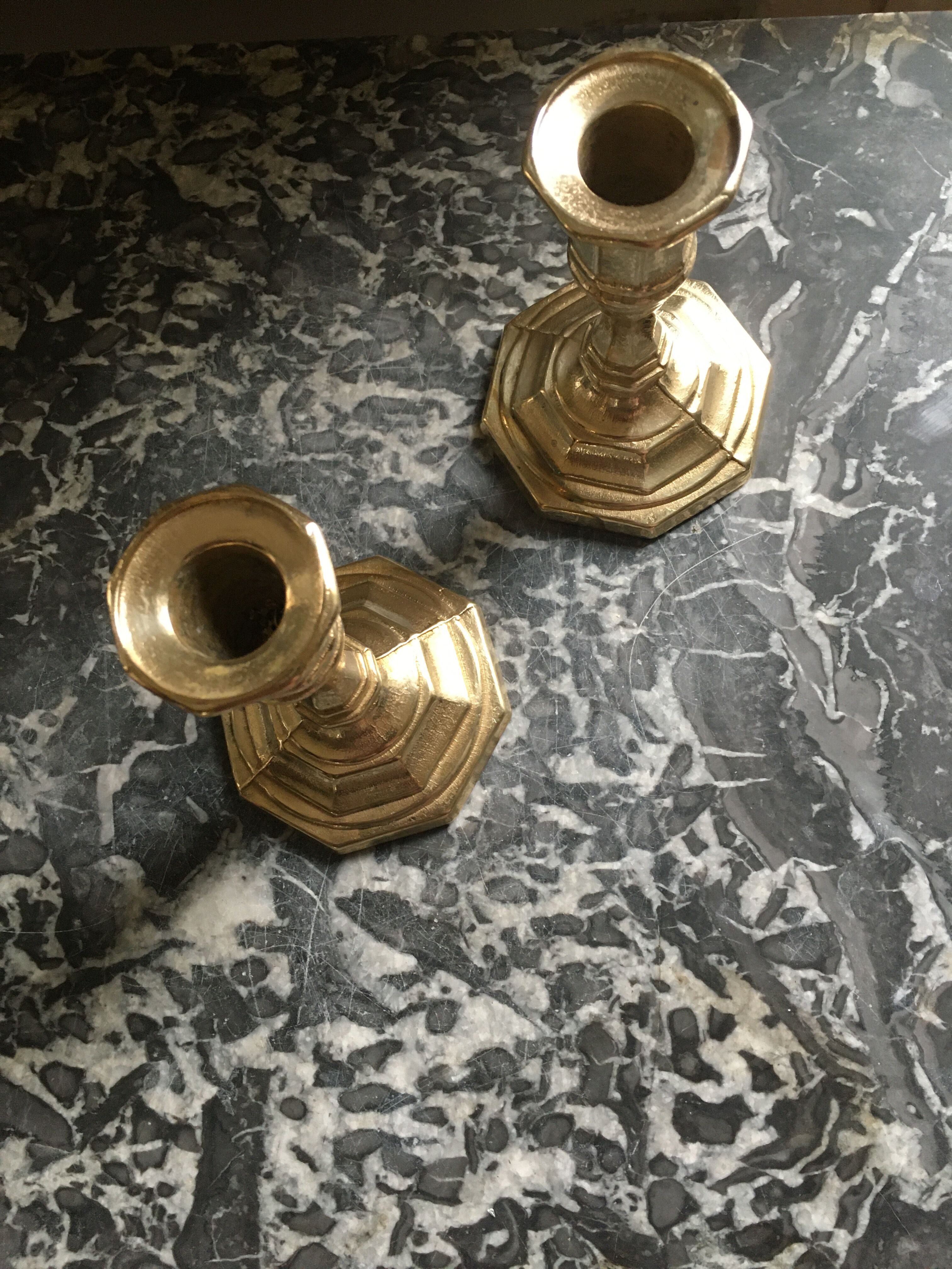 Golden brass candlesticks nijhof holland