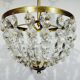2-light brass and crystal ceiling light