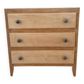Vintage raw wood chest of drawers