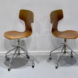 Set of 2 swivel chairs Model 3113 by Arne Jacobsen, Fritz Hansen, 1960s