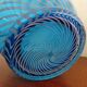 Blue spiral blown glass vase