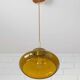 Hand-blown amber glass pendant light: MCM retro bar golden hanging lamp
