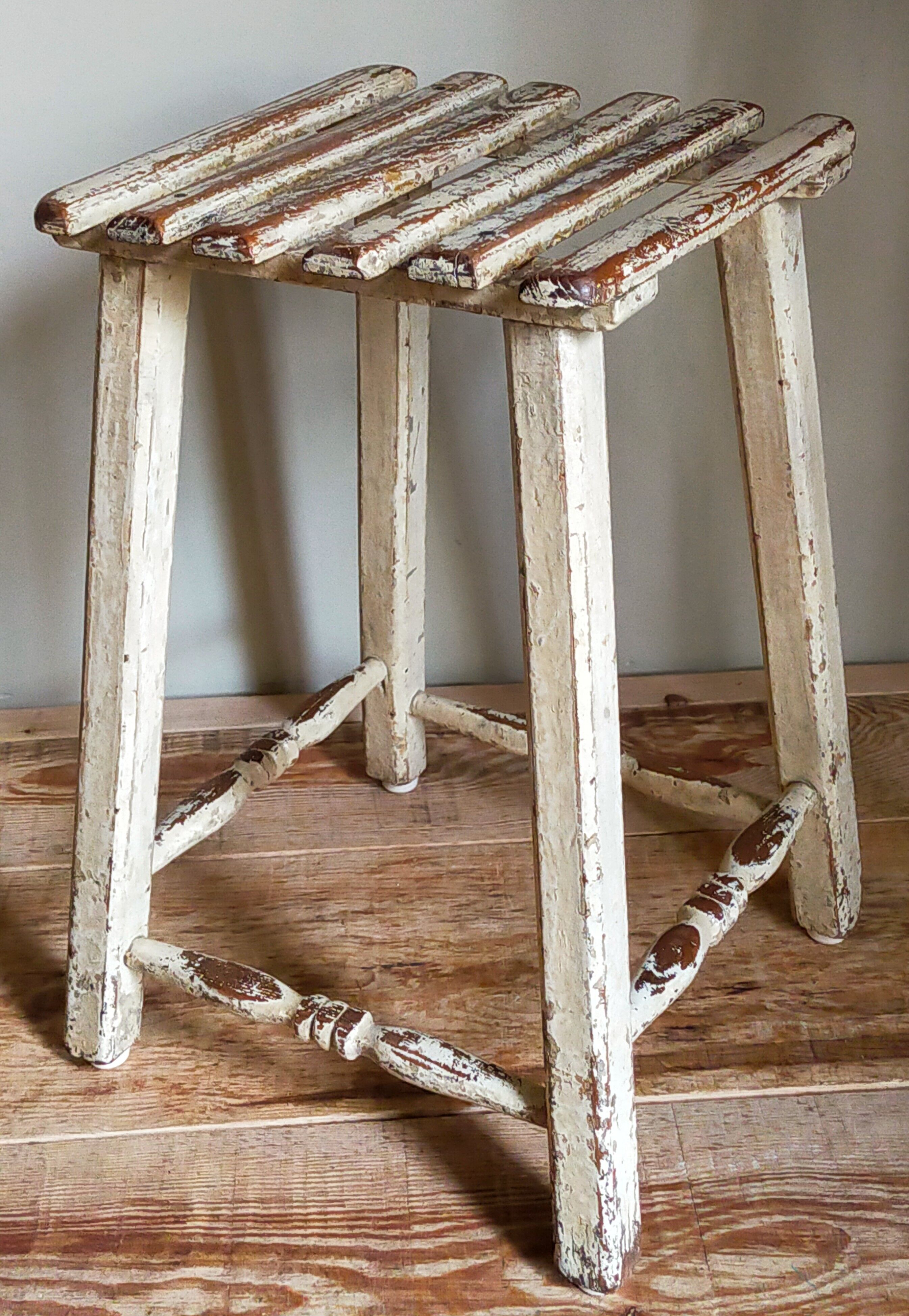 Patinated workshop stool old early twentieth century