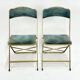 Ancien paire de chaises pliantes chaisor - métal & velours - vintage 60's 70's
