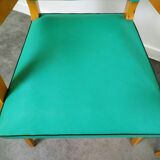 Pair of wood and vinyl armchairs