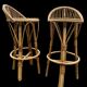 Set de 4 tabourets de bar en rotin 60, Italie