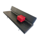 Martin Visser BR 02.7 / Sofa bed / ‘t Spectrum / 1980s / Black leather / red cushion