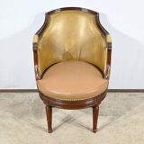 Fauteuil de Bureau Pivotant en Hêtre, style Louis XVI – Fin XIXe