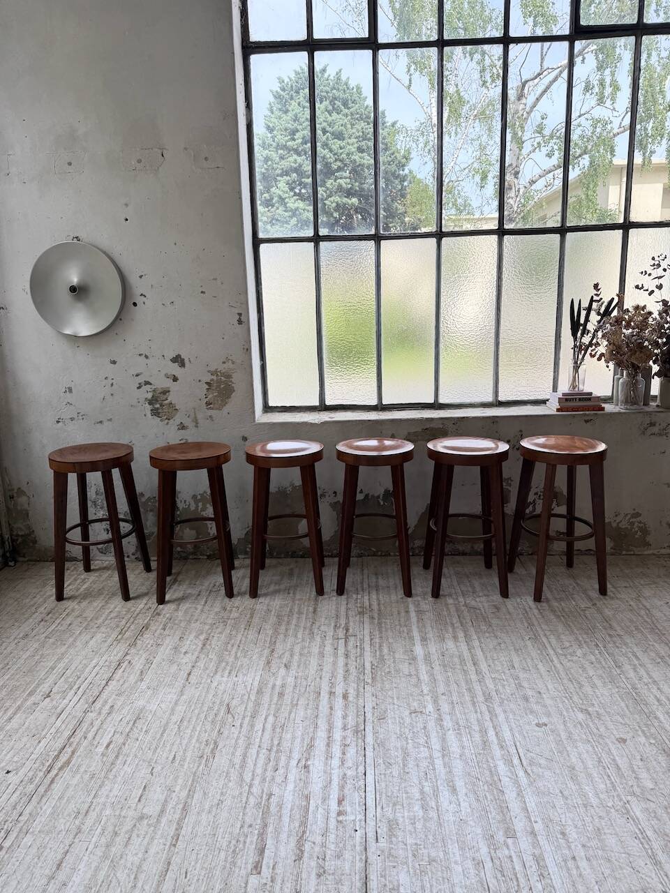 6 vintage Baumann bar stools