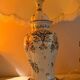 Very large ceramic lamp from Gien with a beautiful lampshade.