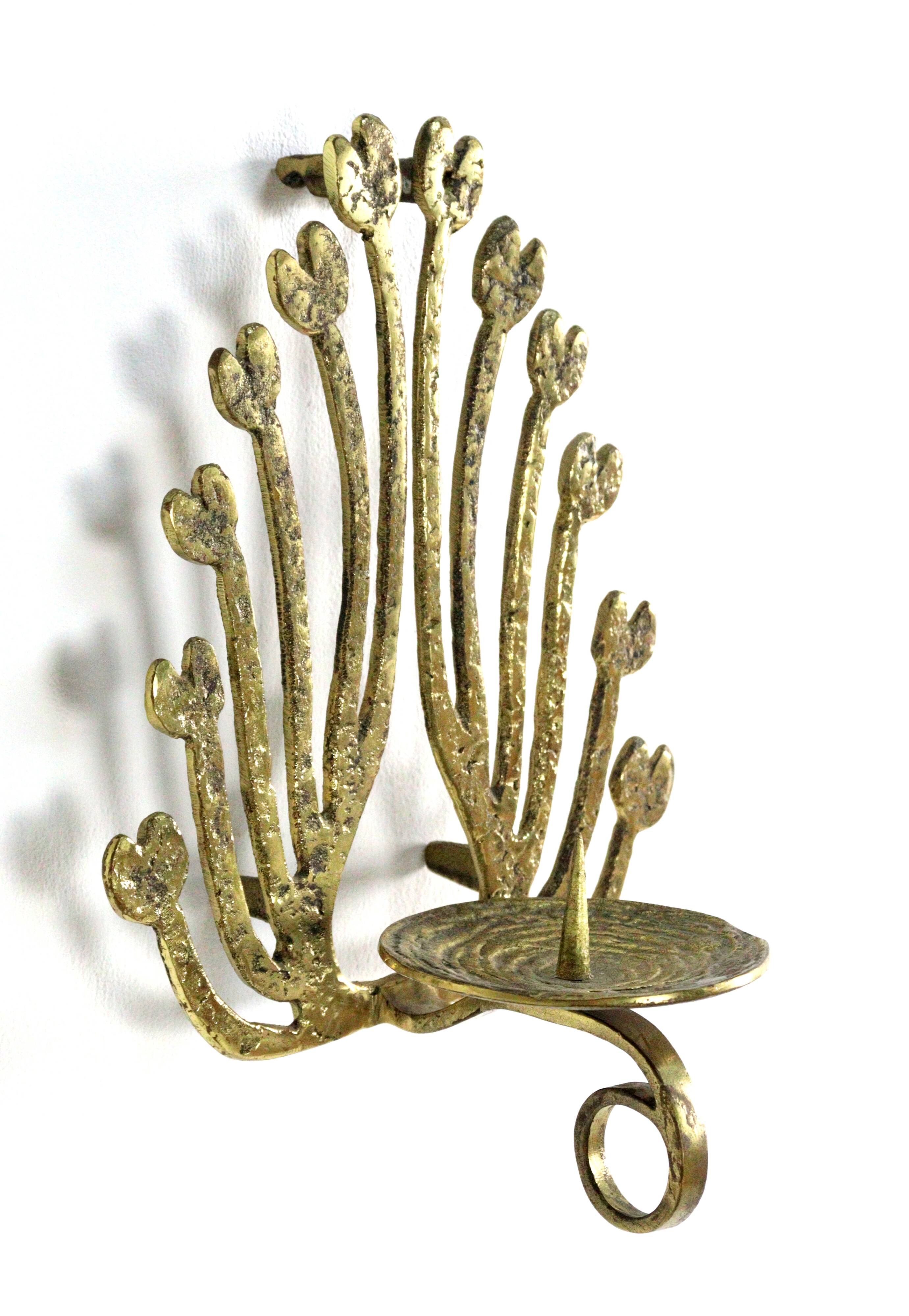 Brass wall candle holder