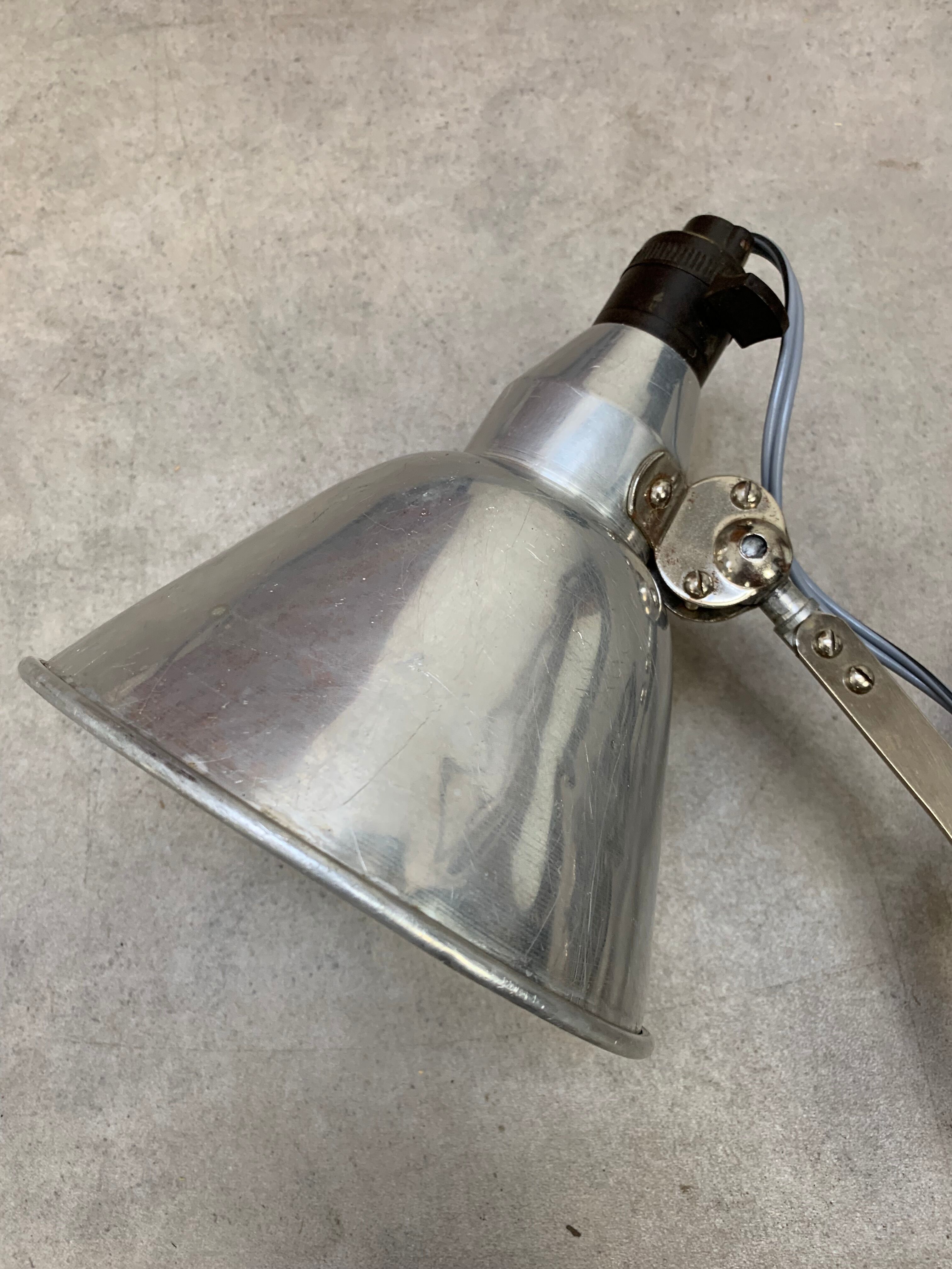 Industrial accordion wall lamp chrome metal