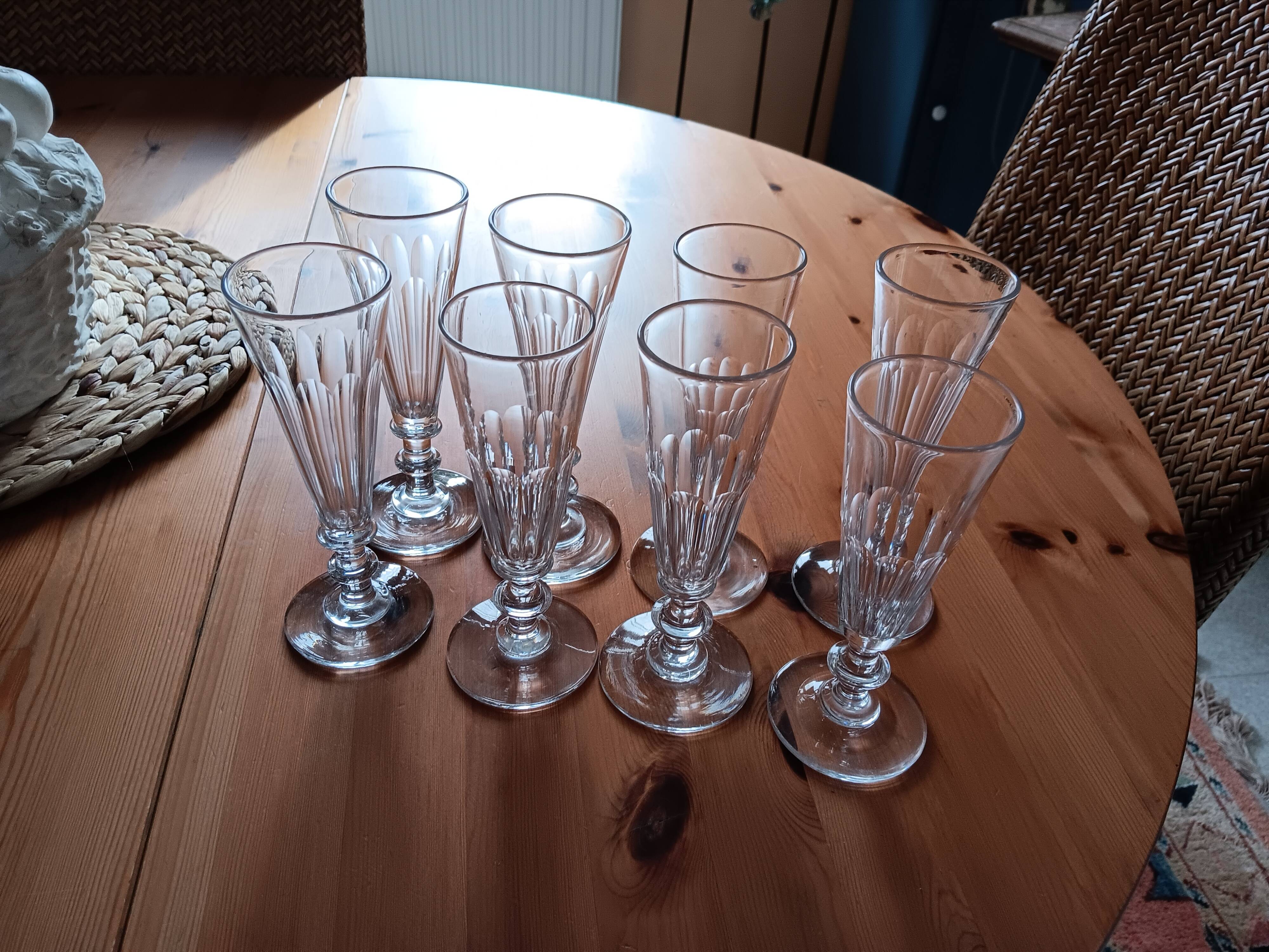 Antique champagne flutes