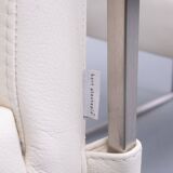 Bert Plantegie White Leather reclining Armchairs .