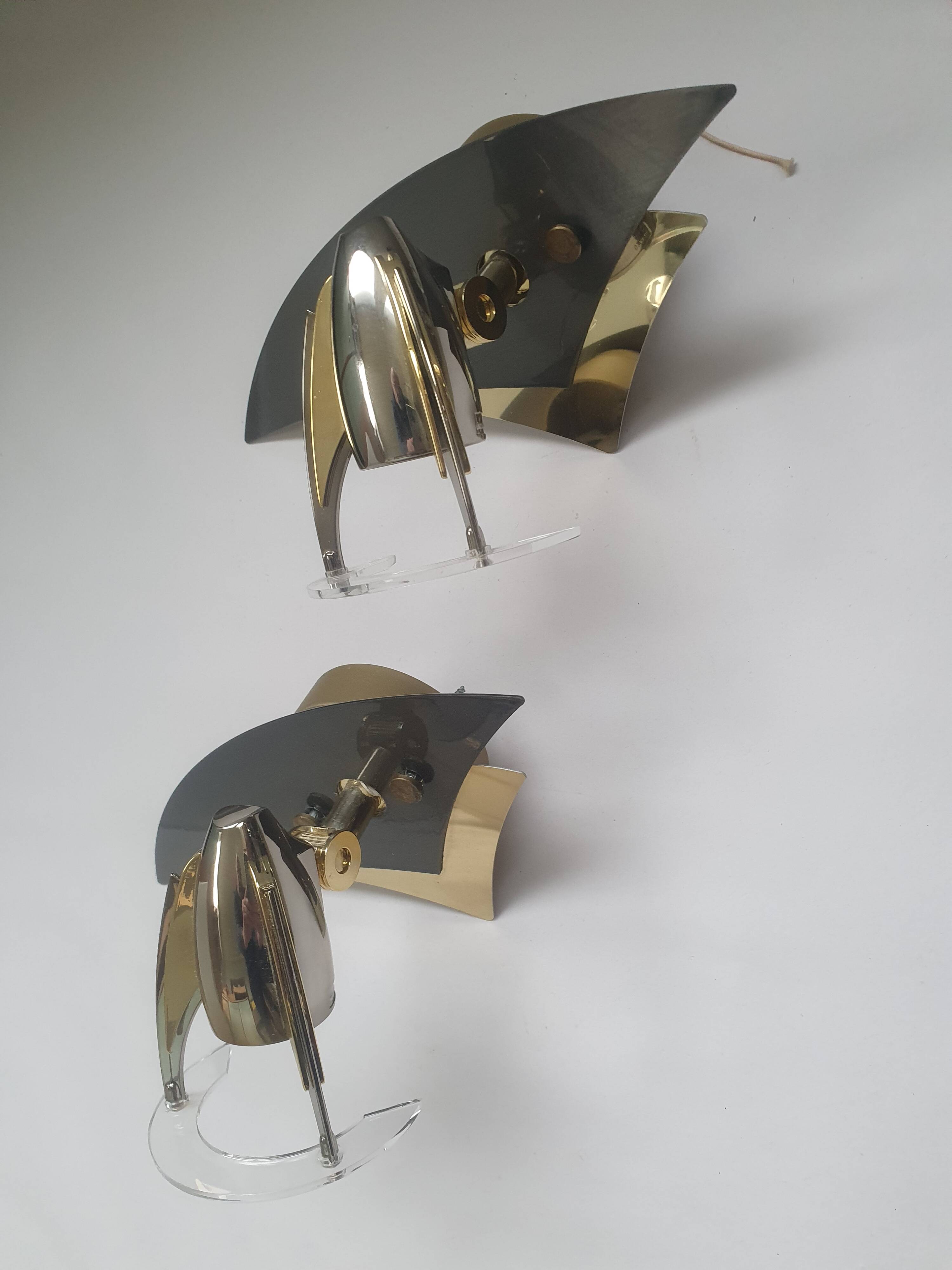 Pair of contemporary German Paul Neuhaus spotlight wall lights