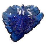Bol Bleu cobalt forme de feuille