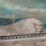 Allegory large painted tempera panel on decorative canvas 170x80 cm