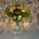Murano Glass Venetian Chandelier, Colorless, Three Levels of Light