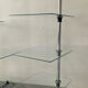 Duo de tables d’appoint vintage en verre et métal chromé